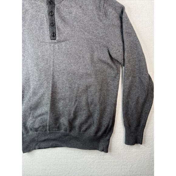 Enro Henley Style Sweater Cotton Cashmere Blend Mens Size Medium Gray - Picture 5 of 15